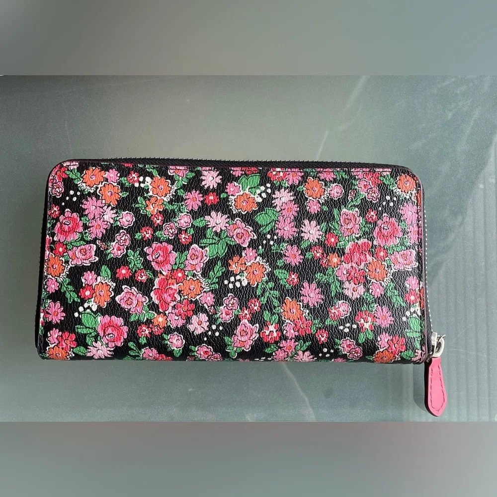 Coach Sierra Posey Cluster Floral Satchel, Wallet & Pink Wide Scallop Edge Strap - Picture 14 of 17